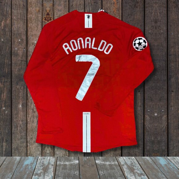 Vintage Inspired Nike 2007-2008 Manchester United - Ronaldo CR7 #7 Jersey Retro - Picture 2 of 4